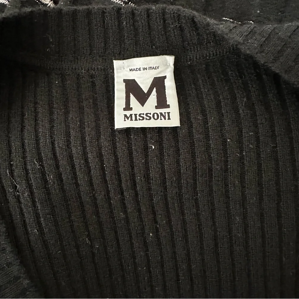 Missoni Black and White Sheath Striped Dress with Bishop Sleeves Wool Blend 12 - Picture 3 of 8